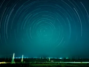 Teal Sky And Stars Wallpaper