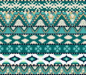 Teal Tribal Pattern Wallpaper