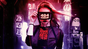 Techno Lady 404 Error Wallpaper