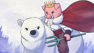 Technoblade Riding Polar Bear Wallpaper