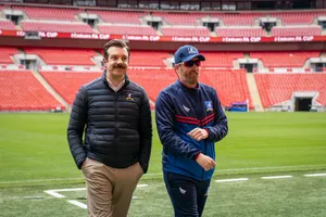 Ted Lasso In A Stadium Wallpaper