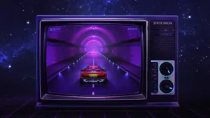 Television Showing Ferrari Ipad Wallpaper