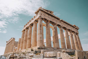 Temple Of Parthenon Full Screen Desktop Wallpaper