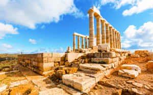 Temple Of Poseidon Ruins Sounion Wallpaper
