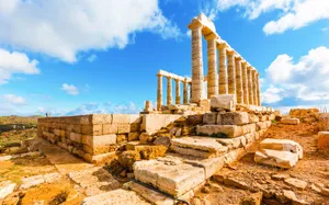 Temple Of Poseidon Ruins Sounion Wallpaper