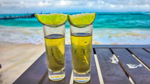 Tequila Cocktails On The Summer Beach Wallpaper