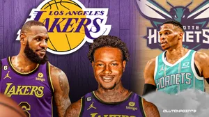 Terry Rozier In Between Lebron And Russell Westbrook Wallpaper