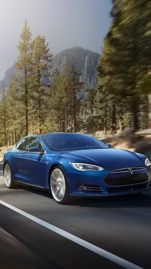 Tesla Blue Model S Iphone Wallpaper
