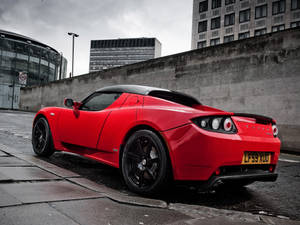 Tesla Roadster Rear Side View Wallpaper