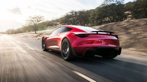 Tesla Roadster Rear View 4k Wallpaper