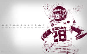 Texas Am Player With A Helmet And A Number On His Face Wallpaper