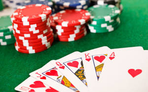 Texas Hold'em Chips And Royal Flush Wallpaper