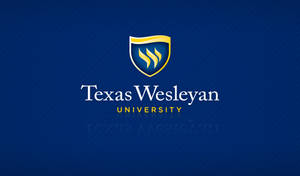 Texas Wesleyan University Logo In Blue Wallpaper