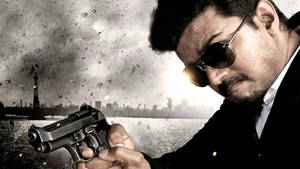 Thalapathy Hd Action Scene Wallpaper