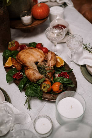 Thanksgiving Day Turkey Serving Wallpaper