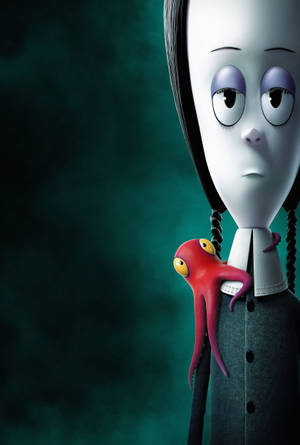 The Addams Family Animated - An Eerie Yet Charming Portrait Of Wednesday Addams Wallpaper
