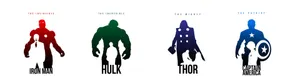 The Avengers Silhouettes In Different Colors Wallpaper