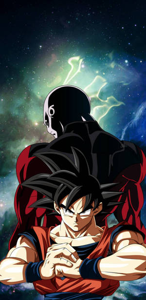The Battle Of Ultimate Power: Goku And Jiren Face Off In Dragon Ball Super Wallpaper
