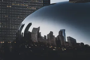 The Bean Chicago Evening Close Up Wallpaper