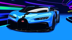 The Beauty Of A Neon-lit Bugatti Wallpaper