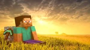 The Beauty Of Sunset In Minecraft. Wallpaper