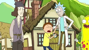 The Best Buds Rick And Morty Experiencing The Outdoors Wallpaper