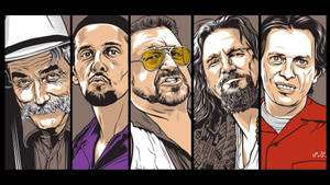 The Big Lebowski 1998 Characters Illustration Art Wallpaper