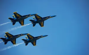 The Blue Angels Perform At The Seafair Airshow In Seattle Wallpaper