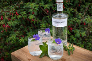 The Botanist Islay Dry Gin Drink Blue Butterfly Pea Flowers Wallpaper
