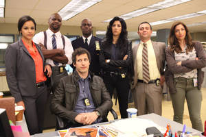 The Brooklyn Nine Nine Team Taking A Photo Break Wallpaper