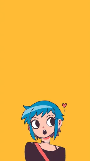 The Character In Blue Hair Of Scott Pilgrim Wallpaper
