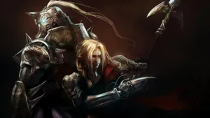 The Elric Brothers From Fullmetal Alchemist Embark On An Adventure Wallpaper