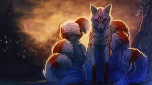 The Forest Nine Tailed Fox Wallpaper