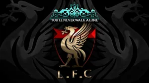 The Gold Liver Bird Soaring Above Anfield - Home Of Liverpool Fc Wallpaper