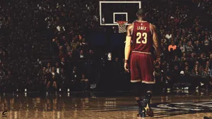 The Greatness Of Lebron James In A Basketball Jersey Wallpaper