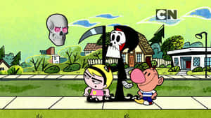 The Grim Adventures Of Billy And Mandy - Unforgettable Trio In Action Wallpaper