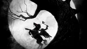 The Headless Horseman Holding An Axe In Sleepy Hollow Wallpaper