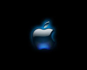 The Iconic 3d Apple Logo In A Glowing Light. Wallpaper