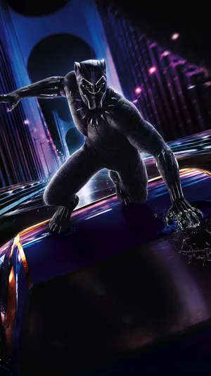 The Iconic Black Panther Hero Wallpaper
