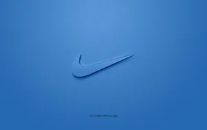 The Iconic Blue Nike Logo On A White Background Wallpaper
