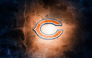 The Iconic Chicago Bears C Glowing Up The Evening Wallpaper