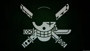 The Iconic Jolly Roger Flag Of Zoro, The Legendary Pirate And One Of The Main Characters Of The Popular Anime 