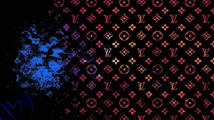 The Iconic Louis Vuitton Logo, Illuminated In A Rainbow Of Vibrant Neon Colors. Wallpaper