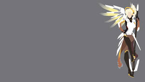 The Iconic Mercy From Overwatch In Grey Wallpaper
