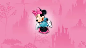 The Iconic Minnie Mouse Dressed In A Soft Pink Outfit. Wallpaper