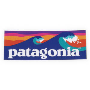 The Iconic Patagonia Logo Over Stunning Mountain Backdrop Wallpaper