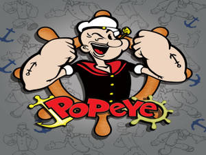 The Iconic Popeye, Flexing His Muscles. Wallpaper