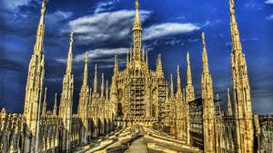 The Iconic Roof Of The Milan Cathedral Wallpaper