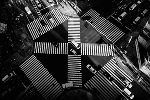 The Japanese Cityscape In Black And White Wallpaper