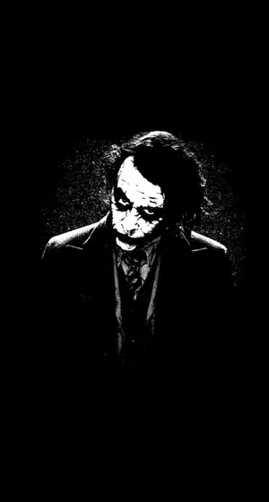 The Joker Pure Black Hd Phone Graphic Artwork Wallpaper